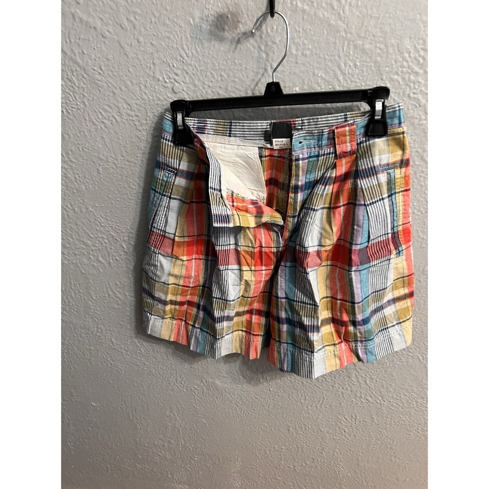 Vtg Liz Wear  Womens Pleated Shorts Size 4P Plaid